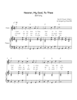 Nearer, My God, To Thee - Cello & Piano in C With Chords & Lyric - Easy