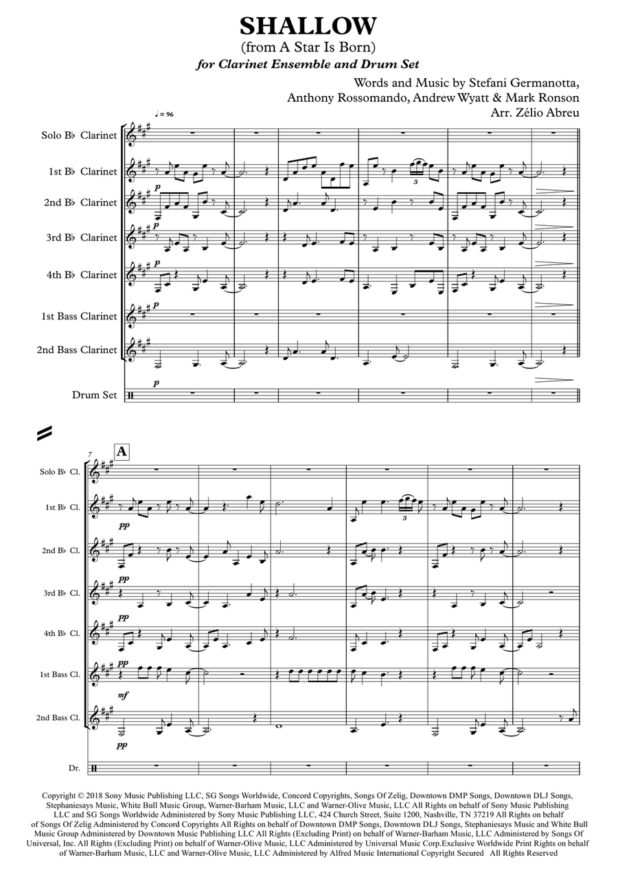 Shallow by Lady Gaga Woodwind Ensemble - Digital Sheet Music page 2