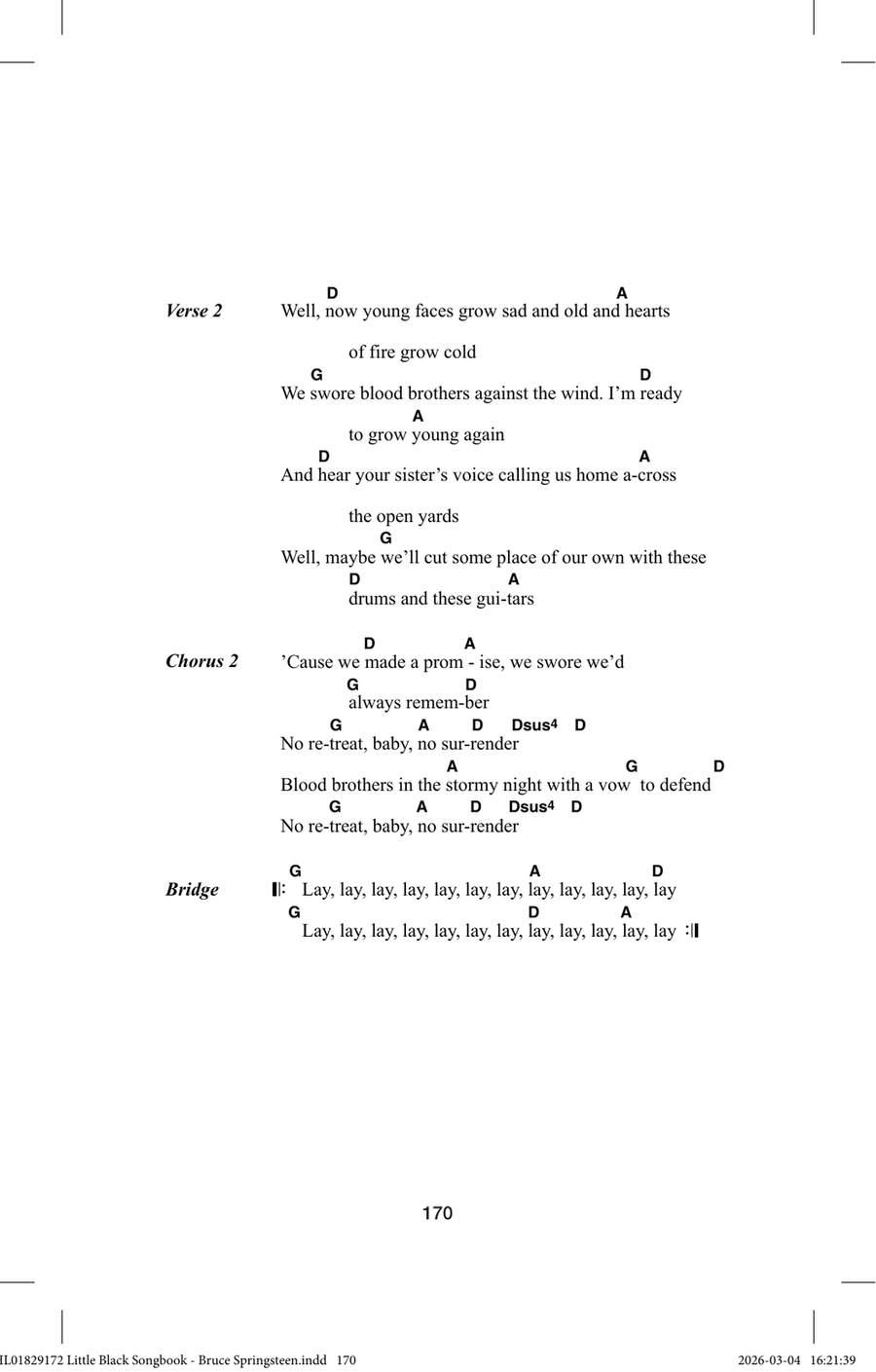 No Surrender by Bruce Springsteen Acoustic Guitar - Digital Sheet Music page 2