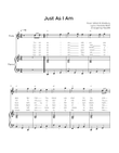 Just As I Am - Flute & Piano in C With Chords & Lyric - Easy