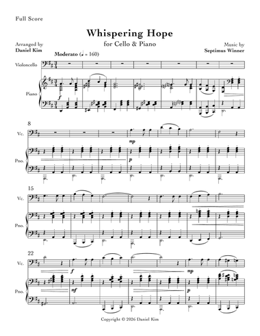 Whispering Hope (Cello & Piano)
