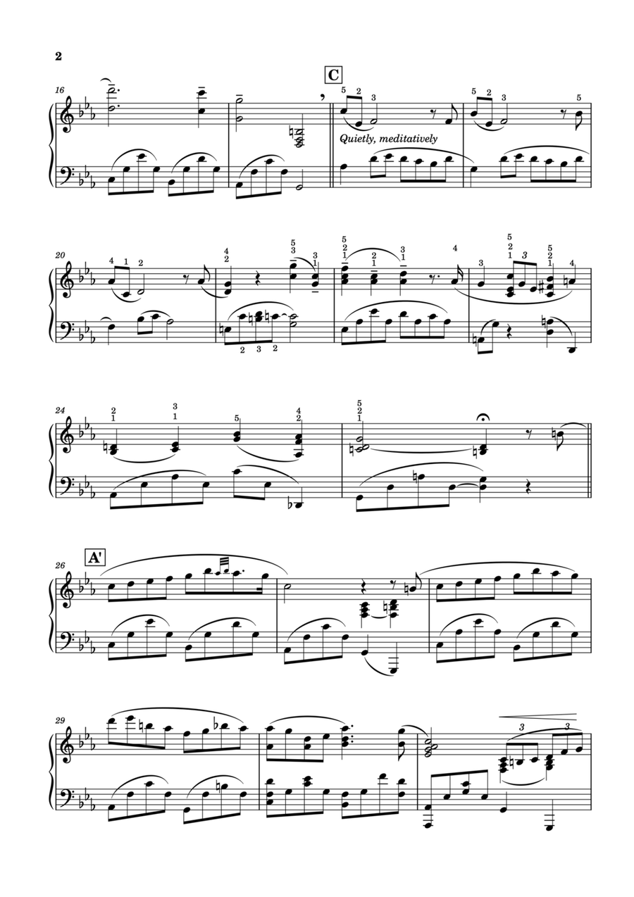 A quiet flame Piano Solo - Digital Sheet Music page 3