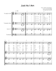 Just As I Am - Brass Quartet in Bb With Chords & Lyric - Easy