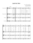 Just As I Am - Brass Quartet in Eb With Chords & Lyric - Easy