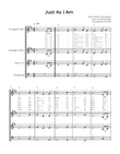 Just As I Am - Brass Quartet in C With Chords & Lyric - Easy