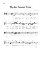 The Old Rugged Cross - Woodwind Quartet in D With Chords & Lyric - Easy Woodwind Quartet scores gallery preview page 3