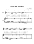 Softly and Tenderly - Voice & Piano in C With Chords & Lyric - Easy