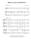 Whoever Loses Life Will Find It (Unison choir)