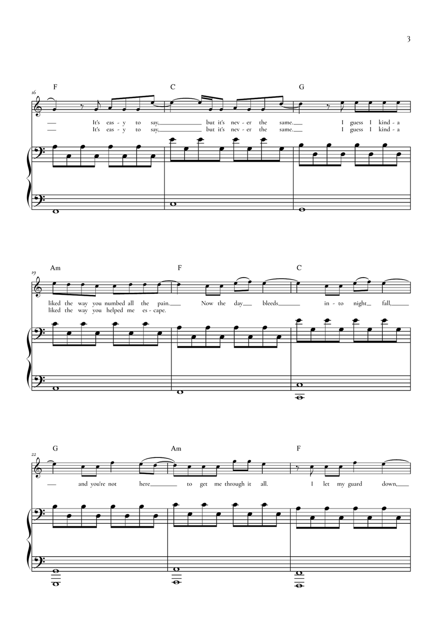 Someone You Loved by Lewis Capaldi Chamber Music - Digital Sheet Music page 3
