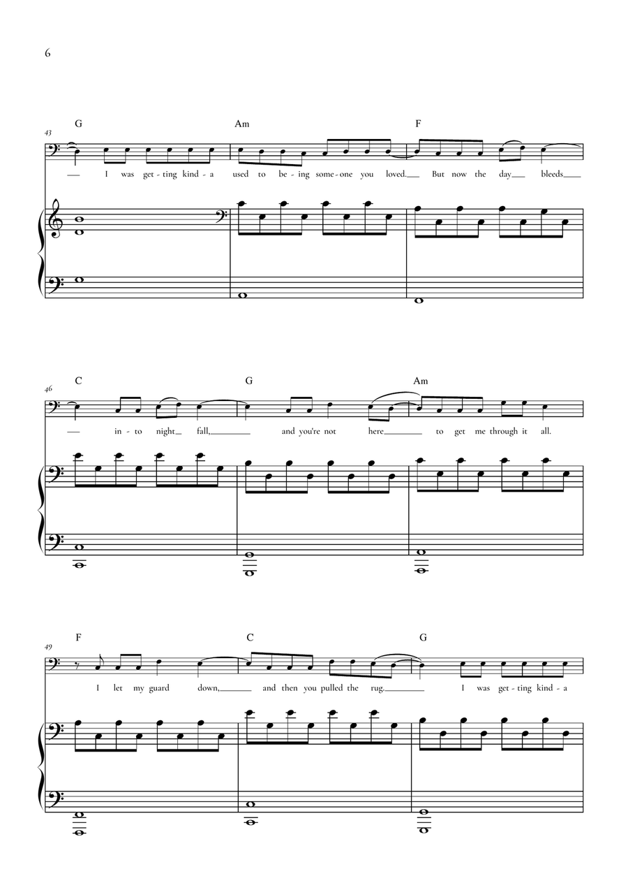 Someone You Loved by Lewis Capaldi Chamber Music - Digital Sheet Music page 6