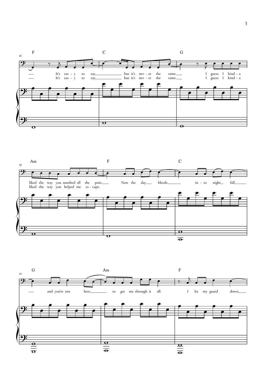 Someone You Loved by Lewis Capaldi Chamber Music - Digital Sheet Music page 3