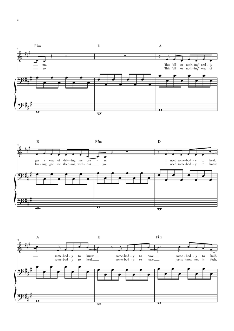 Someone You Loved by Lewis Capaldi Piano, Vocal - Digital Sheet Music page 2
