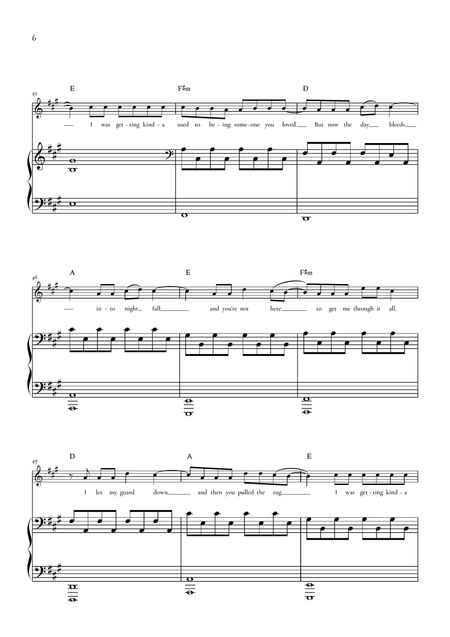 Someone You Loved by Lewis Capaldi Piano, Vocal - Digital Sheet Music page 6
