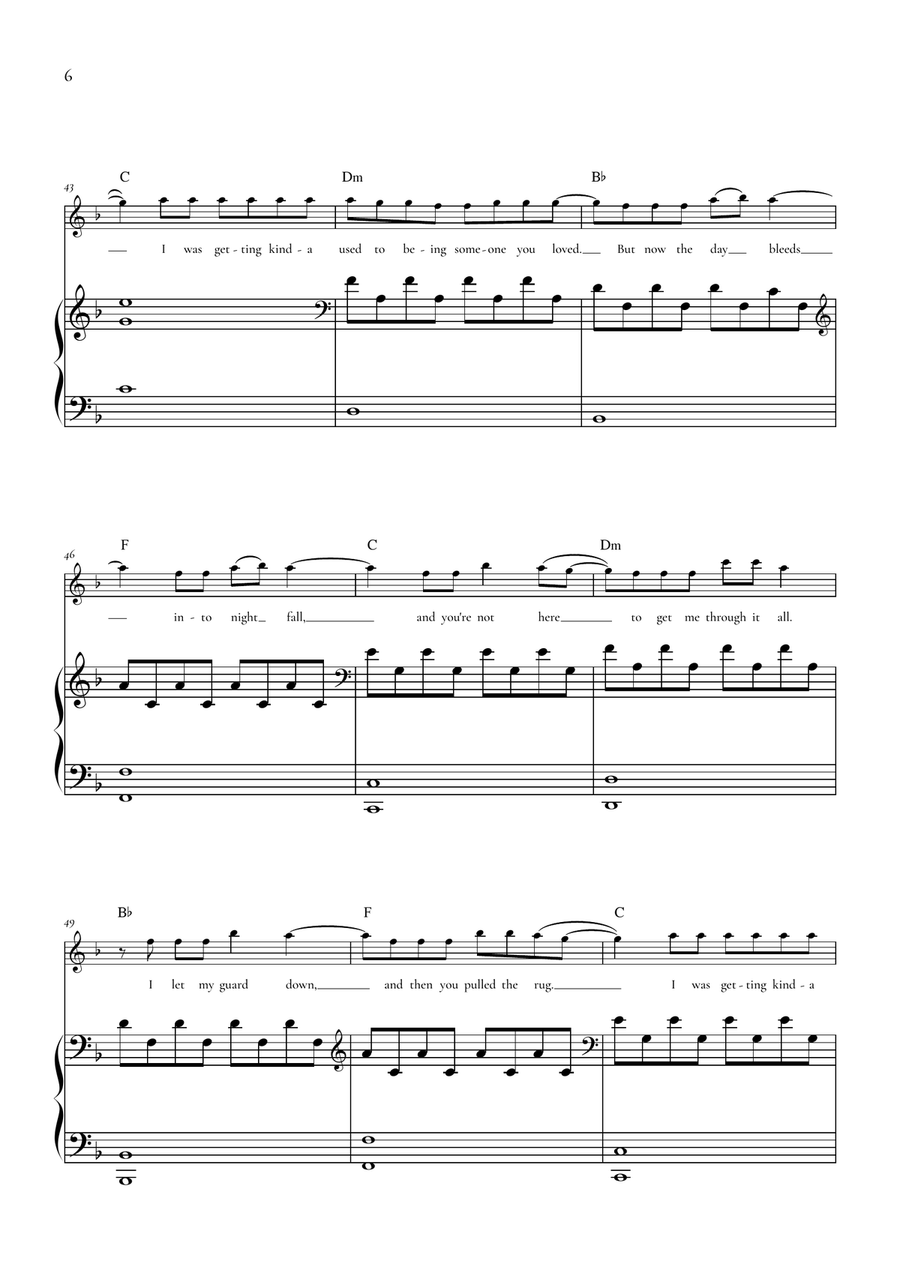 Someone You Loved by Lewis Capaldi Piano, Vocal - Digital Sheet Music page 6