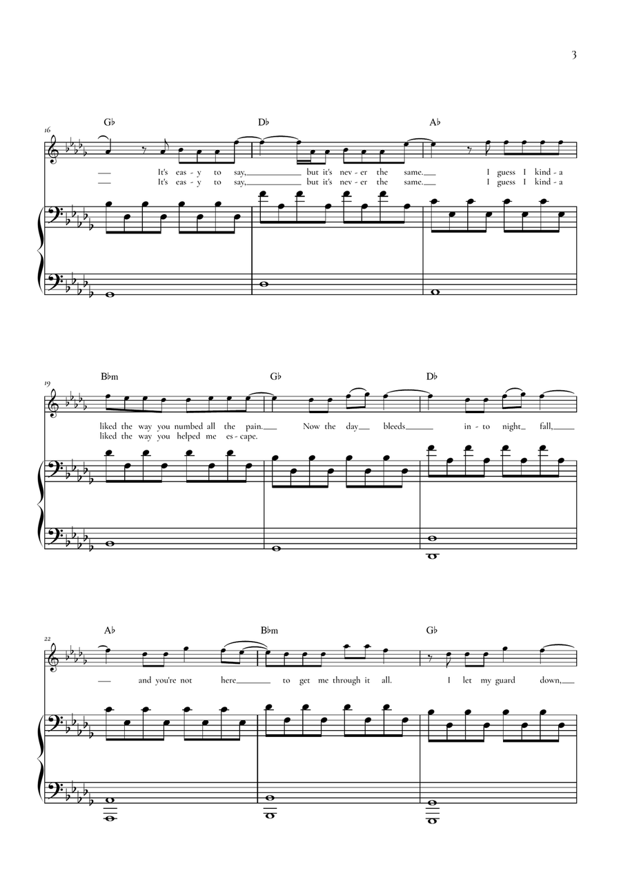 Someone You Loved by Lewis Capaldi Piano, Vocal - Digital Sheet Music page 3