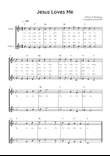 Jesus Loves Me - Violin Duet in F With Chords & Lyric - Easy