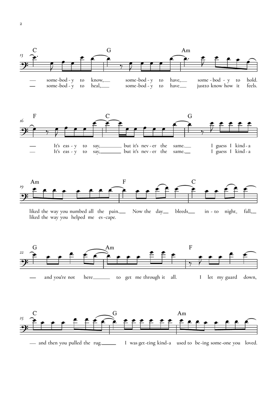 Someone You Loved by Lewis Capaldi Chamber Music - Digital Sheet Music page 2