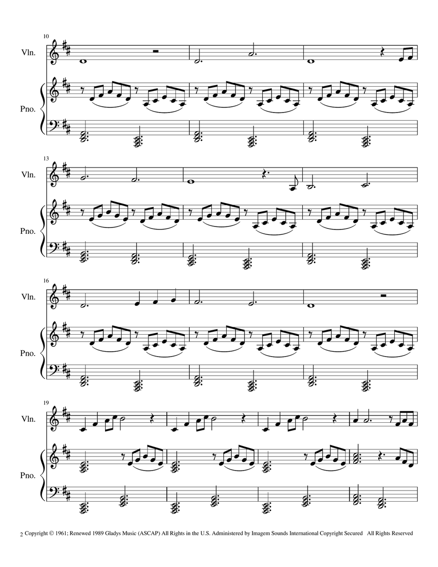 Can't Help Falling In Love by Elvis Presley Violin Solo - Digital Sheet Music page 2