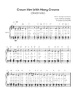Crown Him With Many Crowns (Diademata) - Piano in C With Chords & Lyrics - Easy