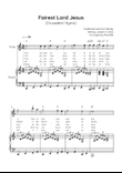 Fairest Lord Jesus (Crusaders' Hymn) - Flute & Piano in C With Chords & Lyric - Easy