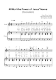 All Hail the Power of Jesus’ Name (Coronation) - Flute & Piano in F - Easy With Chord & Lyric