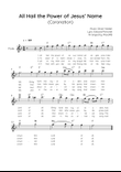 All Hail the Power of Jesus’ Name (Coronation) - Flute in F Solo With Chord & Lyrics - Easy