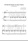 All Hail the Power of Jesus’ Name (Coronation) - Flute & Piano in G - Easy With Chord & Lyric