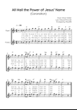 All Hail the Power of Jesus’ Name (Coronation) - Flute Duet in F - Easy With Chord & Lyric