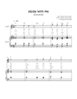 Abide With Me (Eventide) - Violin & Piano in C - Easy With Chords & Lyric
