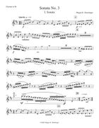 Clarinet Sonata No. 3 for Clarinet & Piano B-Flat Clarinet scores gallery preview page 3
