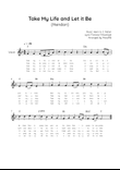 Take My Life and Let It Be - Voice in F Lead Sheet With Chords & Lyric - Easy