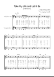 Take My Life and Let It Be - Trumpet Duet in F - Easy With Chords & Lyric
