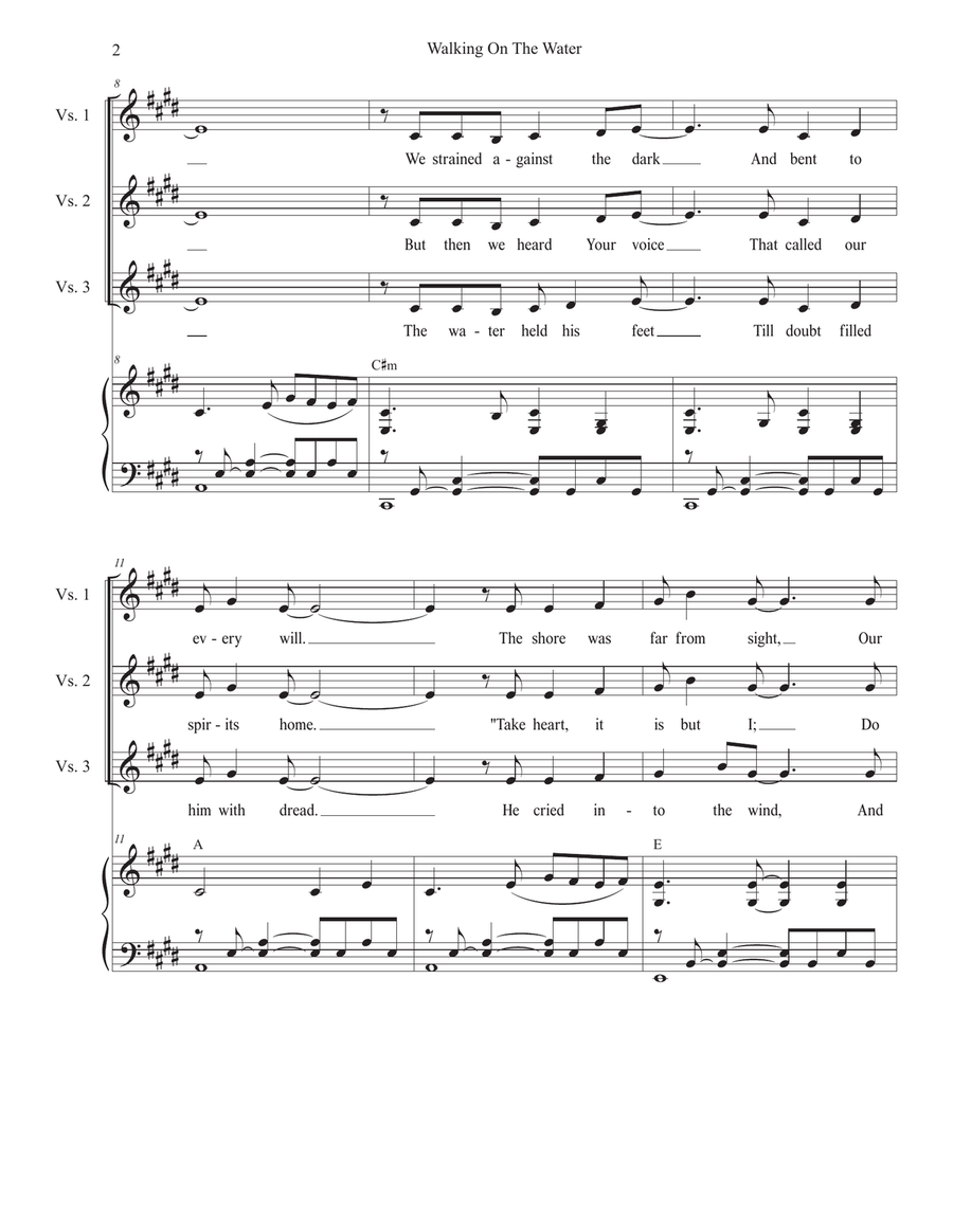 Walking On The Water (SAB) by Stephen DeCesare 3-Part - Digital Sheet Music page 2