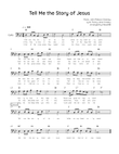 Tell Me the Story of Jesus - Cello in Bb With Chords & Lyric - Easy