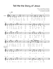 Tell Me the Story of Jesus - Violin in C With Chords & Lyric - Easy