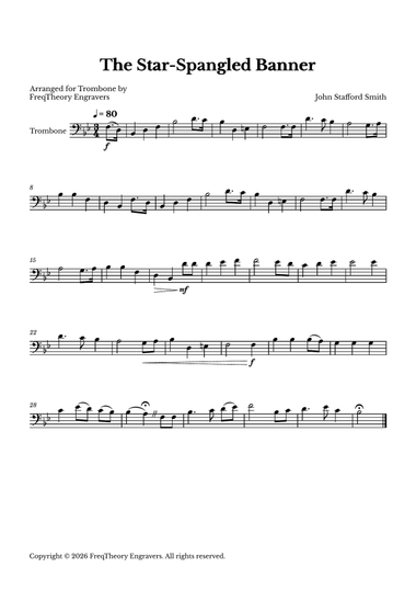 The Star-Spangled Banner - For Solo Trombone