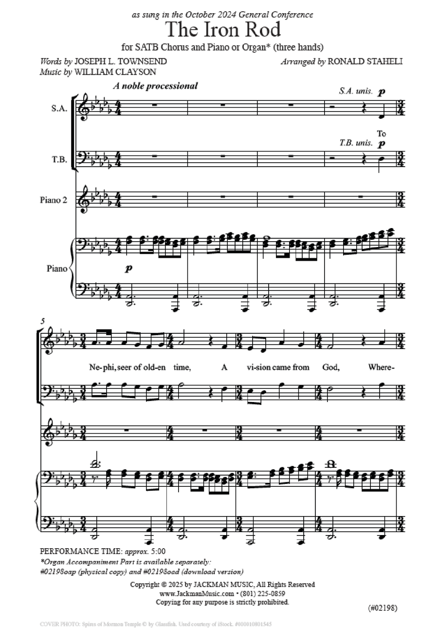 The Iron Rod - SATB - Staheli 4-Part - Sheet Music page 2