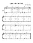 I Need Thee Every Hour - Easy Piano in Bb With Chords & Lyric