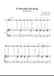 O Worship the King (Hanover) - Cello & Piano in C With Chords & Lyrics - Easy