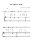 The Water is Wide - Cello & Piano in C With Chords & Lyrics - Easy