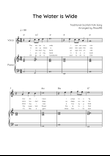 The Water is Wide - Voice & Piano in C With Chords & Lyrics - Easy
