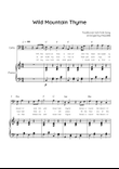 Wild Mountain Thyme - Cello & Piano in C With Chords & Lyrics - Easy