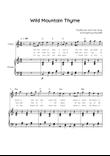 Wild Mountain Thyme - Violin & Piano in C With Chords & Lyrics - Easy