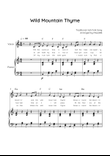 Wild Mountain Thyme - Voice & Piano in C With Chords & Lyrics - Easy