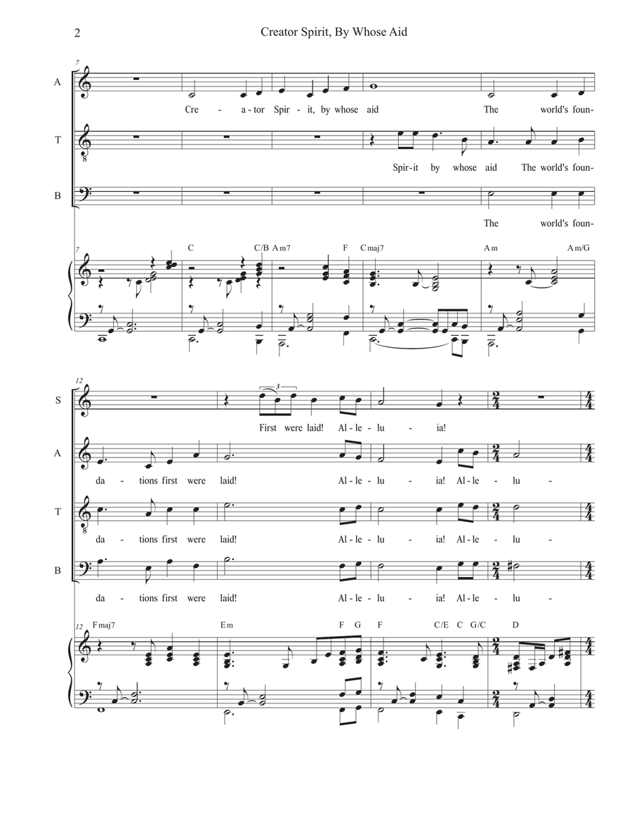 Creator Spirit, By Whose Aid (SATB) by Traditional 4-Part - Digital Sheet Music page 2