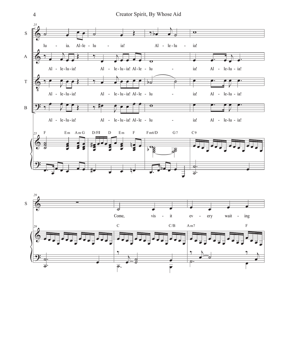 Creator Spirit, By Whose Aid (SATB) by Traditional 4-Part - Digital Sheet Music page 4