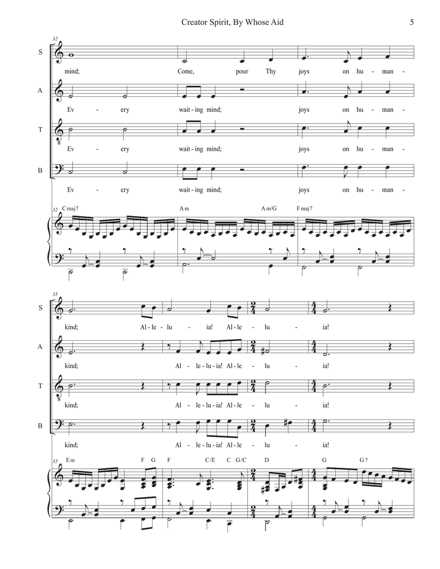 Creator Spirit, By Whose Aid (SATB) by Traditional 4-Part - Digital Sheet Music page 5