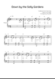 Down by the Sally Gardens - Piano in C With Chords & Lyrics - Easy