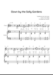 Down by the Sally Gardens - Flute & Piano in C With Chords & Lyrics - Easy