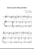 Down by the Sally Gardens - Voice & Piano in C With Chords & Lyrics - Easy